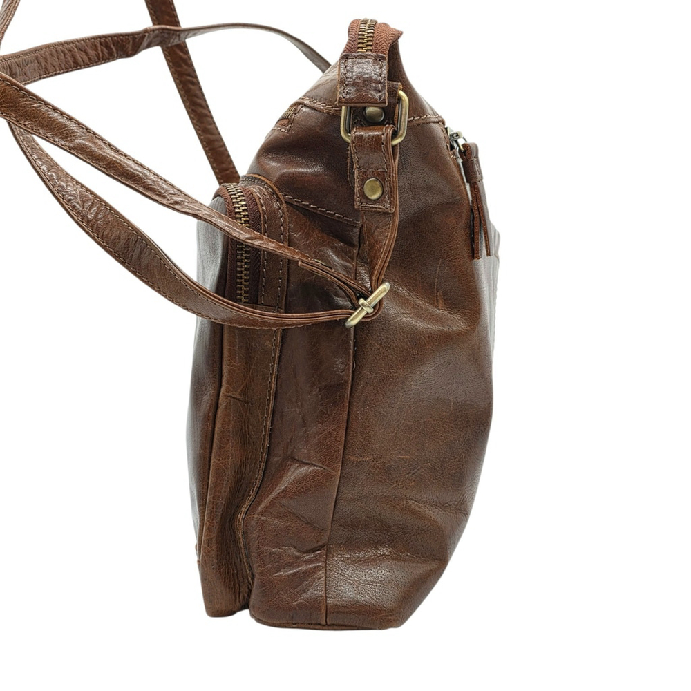 Vintage Utility Leder Buck Leather Crossbody Messenger Bag Brown Everyday Carry - Picture 3 of 10